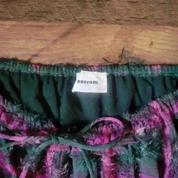 Aureum Elemental Textured Chiffon Smocked Puff longsleeve Dress Size Small - Picture 3 of 11